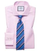 Classic Fit Non Iron Tyrwhitt Cool Poplin Pink Cotton Dress Shirt Single Cuff Size 15/33 By Charles Tyrwhitt
