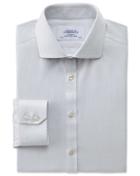 Charles Tyrwhitt Charles Tyrwhitt Extra Slim Fit Spread Collar Non-iron Mouline Stripe Grey Cotton Dress Shirt Size 15.5/37