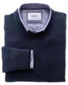 Charles Tyrwhitt Charles Tyrwhitt Indigo Merino Cotton Crew Neck Wool Sweater Size Small