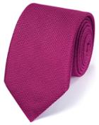  Fuchsia Silk Classic Plain Tie By Charles Tyrwhitt