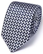  White And Royal Silk English Luxury End-on-end Tie By Charles Tyrwhitt