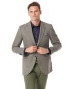  Slim Fit British Wool With Cashmere Cotton/cashmere Jacket In Silver Size 38 By Charles Tyrwhitt