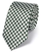 Charles Tyrwhitt Green And White Silk Houndstooth Classic Tie By Charles Tyrwhitt