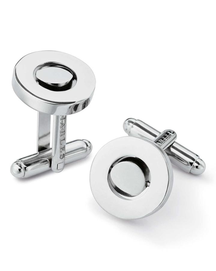  Silver Moveable Disk Metal Cufflinks By Charles Tyrwhitt