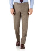 Charles Tyrwhitt Tan Check Classic Fit British Serge Luxury Suit Wool Pants Size W34 L30 By Charles Tyrwhitt