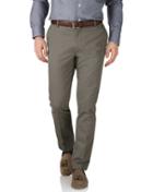 Charles Tyrwhitt Charles Tyrwhitt Olive Green Extra Slim Fit Flat Front Non-iron Cotton Chino Pants Size W30 L30