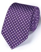  Purple Silk Classic Oxford Spot Tie By Charles Tyrwhitt