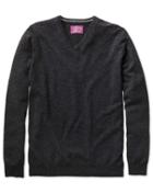  Charcoal Cashmere V-neck Sweater Size Medium By Charles Tyrwhitt