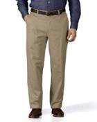  Stone Classic Fit Flat Front Washed Cotton Chino Pants Size W32 L32 By Charles Tyrwhitt