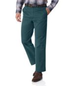  Teal Classic Fit Flat Front Washed Cotton Chino Pants Size W32 L32 By Charles Tyrwhitt