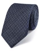 Charles Tyrwhitt Indigo Navy And Blue Wool Luxury Italian Geometric Tie By Charles Tyrwhitt
