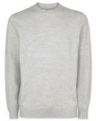  Silver Merino Cashmere Crew Neck Cotton/cashmere Sweater Size Large By Charles Tyrwhitt