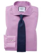  Extra Slim Fit Violet Non-iron Poplin Spread Collar Cotton Dress Shirt Single Cuff Size 14.5/32 By Charles Tyrwhitt