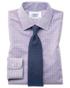  Classic Fit Non-iron Multi Grid Check Cotton Dress Shirt French Cuff Size 16/38 By Charles Tyrwhitt