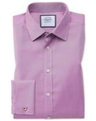 Charles Tyrwhitt Classic Fit Non-iron Twill Violet Cotton Dress Shirt French Cuff Size 15.5/33 By Charles Tyrwhitt