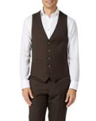 Charles Tyrwhitt Chocolate Adjustable Fit Sharkskin Travel Suit Wool Vest Size W38 By Charles Tyrwhitt