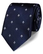 Charles Tyrwhitt Navy Silk Fleur-de-lys Classic Tie By Charles Tyrwhitt