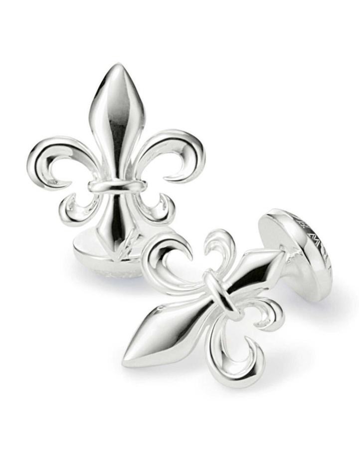 Charles Tyrwhitt Fleur-de-lys Silver Plated Cufflinks By Charles Tyrwhitt