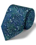  Green Multi Floral English Luxury Silk Tie By Charles Tyrwhitt