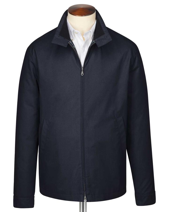Charles Tyrwhitt Charles Tyrwhitt Navy Harrington Cotton Jacket Size 36