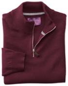 Charles Tyrwhitt Wine Cashmere Zip Neck Sweater Size Large By Charles Tyrwhitt
