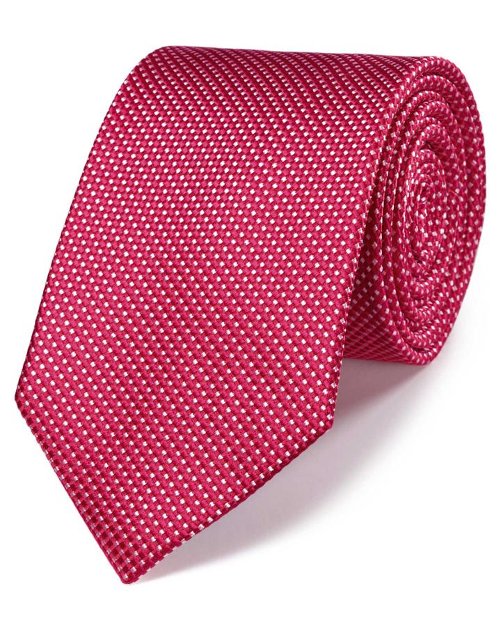 Charles Tyrwhitt Charles Tyrwhitt Dark Red Silk Classic Natte Tie