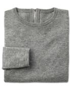 Charles Tyrwhitt Charles Tyrwhitt Light Grey Merino Cashmere Zip Back Sweater Size 12