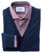 Charles Tyrwhitt Mid Blue Merino Wool Cardigan Size Large By Charles Tyrwhitt