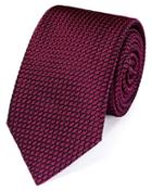 Charles Tyrwhitt Dark Pink Silk Plain Grenadine Luxury Tie By Charles Tyrwhitt