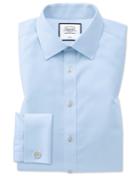  Classic Fit Non-iron Twill Sky Blue Cotton Dress Shirt French Cuff Size 15/33 By Charles Tyrwhitt