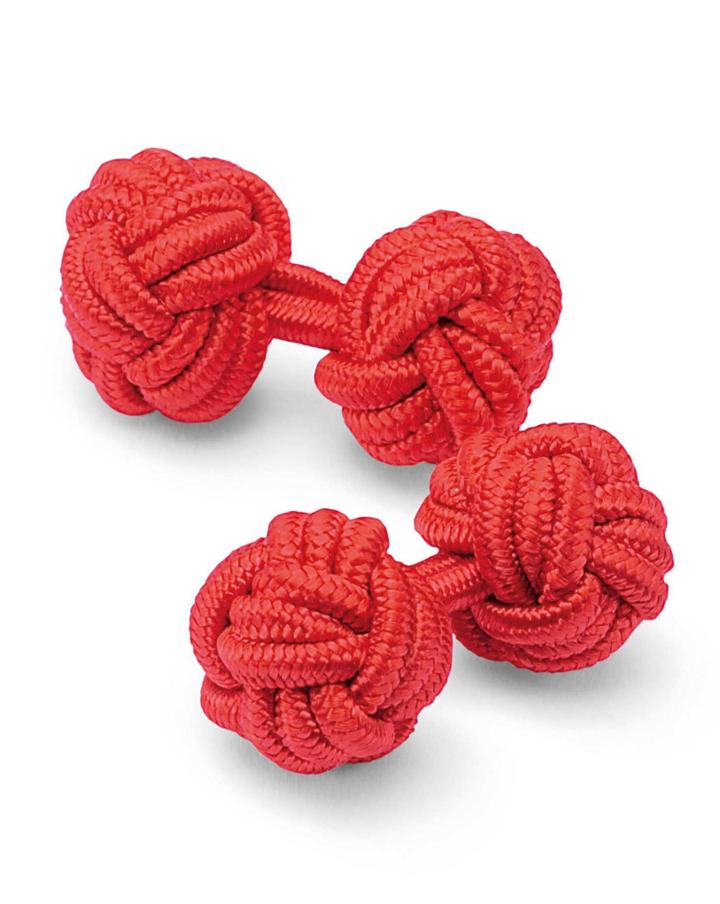 Charles Tyrwhitt Red Knot Viscose/elastane Cuff Links By Charles Tyrwhitt