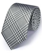  Grey Silk Classic Prince Of Wales Checkered Tie By Charles Tyrwhitt