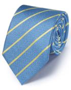 Charles Tyrwhitt Charles Tyrwhitt Light Blue Silk Classic Textured Stripe Tie