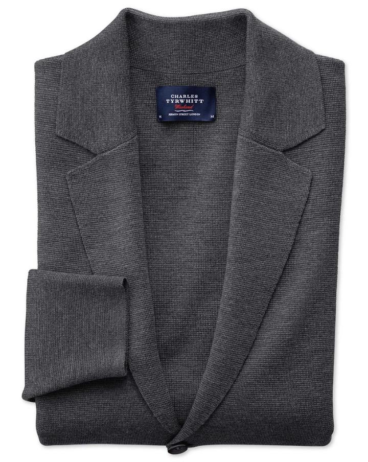 Charles Tyrwhitt Charcoal Merino Wool Blazer Size Large By Charles Tyrwhitt
