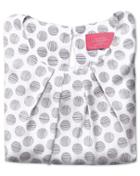 Charles Tyrwhitt Charles Tyrwhitt Women's Semi Fitted Grey Spot Stripe Print Silk Mix Shell Top Size 4