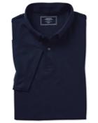  Navy Plain Short Sleeve Jersey Cotton Polo Size Medium By Charles Tyrwhitt