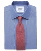 Charles Tyrwhitt Slim Fit Fine Stripe Navy Cotton Dress Casual Shirt French Cuff Size 14.5/33 By Charles Tyrwhitt