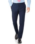 Charles Tyrwhitt Indigo Blue Puppytooth Slim Fit Panama Business Suit Wool Pants Size W42 L38 By Charles Tyrwhitt
