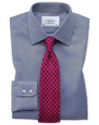 Charles Tyrwhitt Extra Slim Fit Egyptian Cotton Cavalry Twill Navy Blue Dress Casual Shirt French Cuff Size 14.5/32 By Charles Tyrwhitt