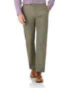  Khaki Classic Fit Stretch Cotton Chino Pants Size W32 L30 By Charles Tyrwhitt