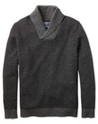  Charcoal Shawl Collar Jacquard Wool Sweater Size Medium By Charles Tyrwhitt