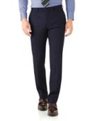 Charles Tyrwhitt Navy Herringbone Classic Fit Italian Suit Wool Pants Size W32 L32 By Charles Tyrwhitt