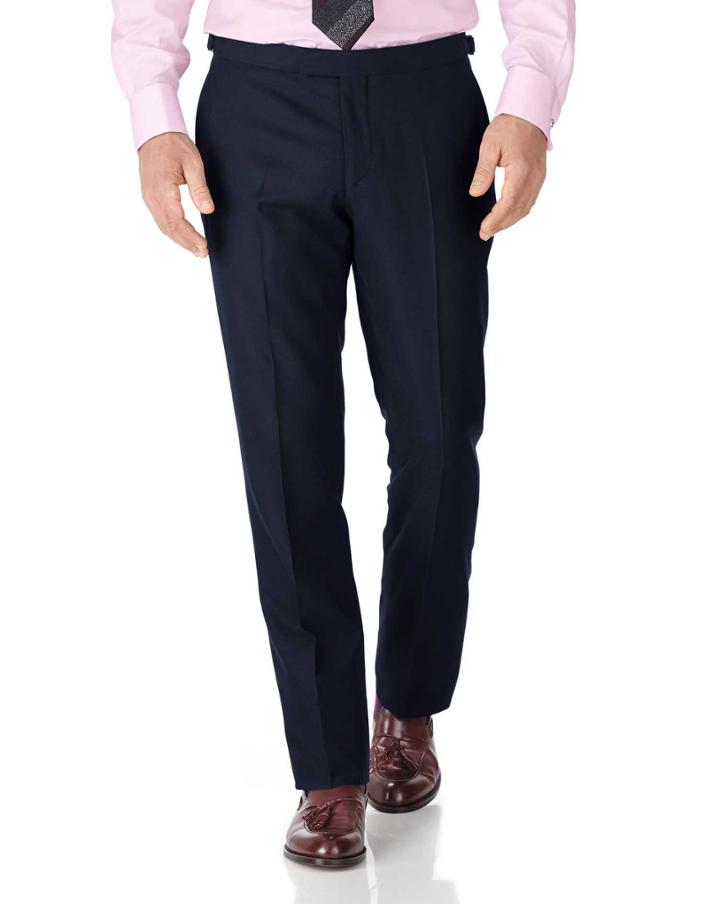 Charles Tyrwhitt Navy Classic Fit British Serge Luxury Suit Wool Pants Size W32 L32 By Charles Tyrwhitt