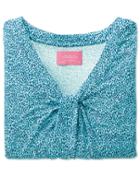Charles Tyrwhitt Charles Tyrwhitt Women's Blue Abstract Printed Knot Detail Jersey Top