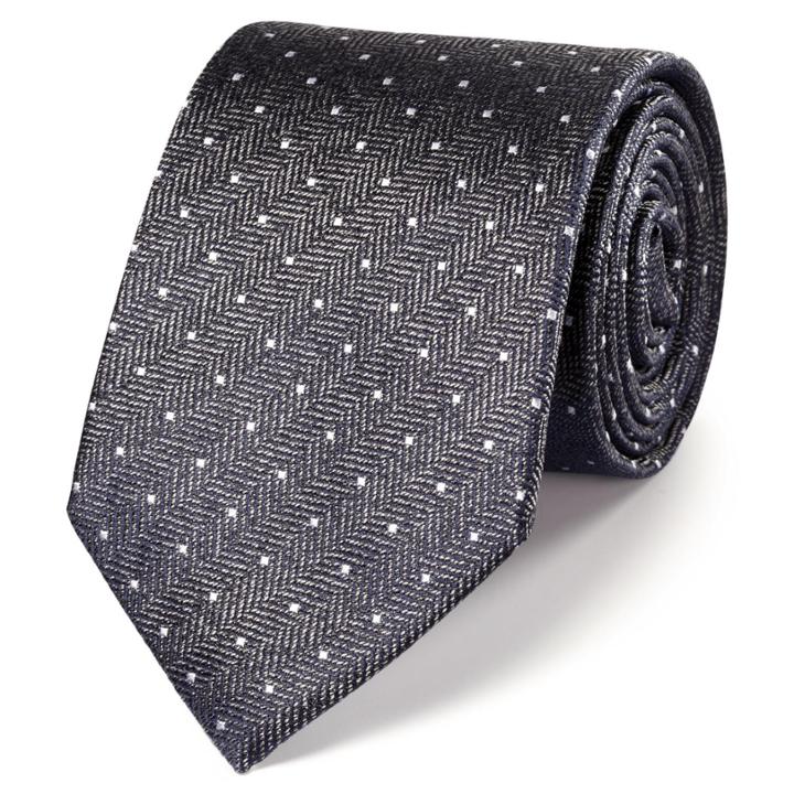 Charles Tyrwhitt Charles Tyrwhitt Classic Grey And White Melange Spot Tie