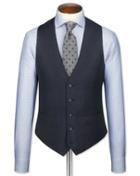  Blue Slim Fit Sharkskin Travel Suit Wool Vest Size W36 By Charles Tyrwhitt