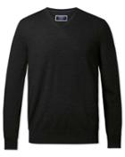  Dark Charcoal Merino V-neck Merino Wool Jumper Size Large By Charles Tyrwhitt