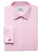 Charles Tyrwhitt Charles Tyrwhitt Extra Slim Fit Non Iron Puppytooth Light Pink Cotton Dress Shirt Size 14.5/32