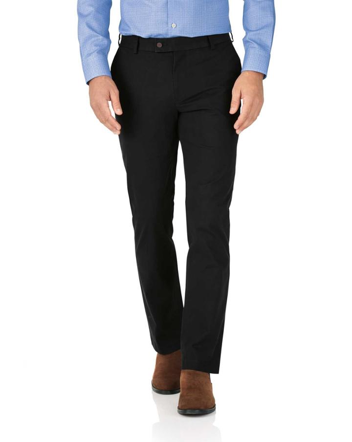 Charles Tyrwhitt Charcoal Slim Fit Stretch Cotton Chino Pants Size W30 L30 By Charles Tyrwhitt