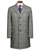 Charles Tyrwhitt Grey Checkered Wool Epsom Overwool Coat Size 36 By Charles Tyrwhitt
